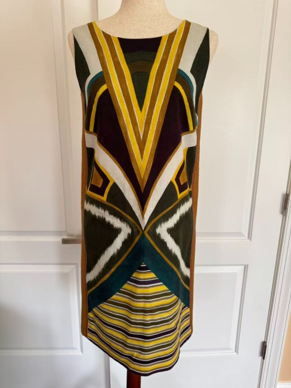 Lafayette 148 abstract pattern sleeveless dress, Sz 4